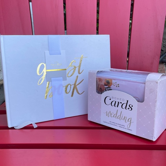 Wedding Items 60 Page Guest Book + 40 Piece Boxed Cards NEW - Picture 1 of 7